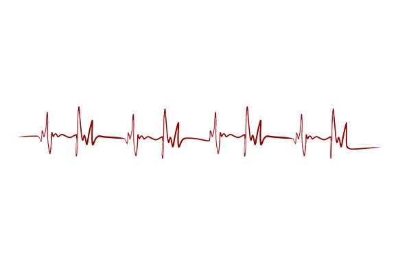 Heartbeat Symbol for Crafts and Medical Designs