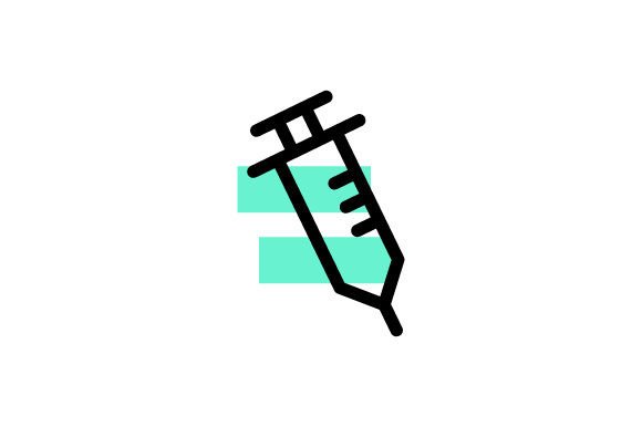 Injection Icon for Crafts and Medical Design