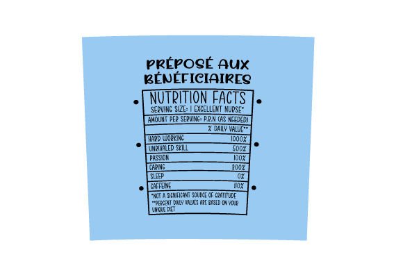Préposé Aux Bénéficiaires Nutritrion Fact, 20 Oz Mug Wrap Blue