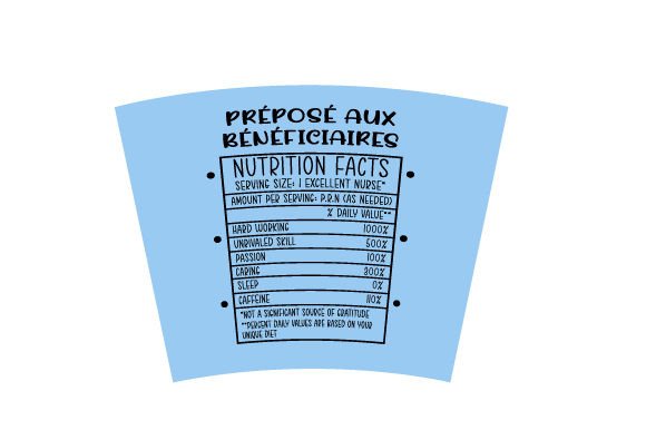 Préposé Aux Bénéficiaires Nutritrion Fact, 24 Oz Mug Wrap Blue