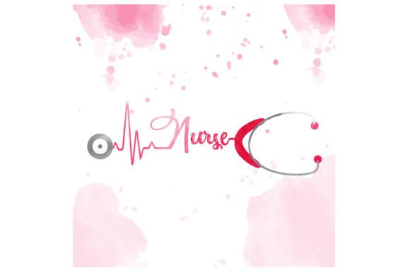 Watercolor Stethoscope with Nurse Text Crafts